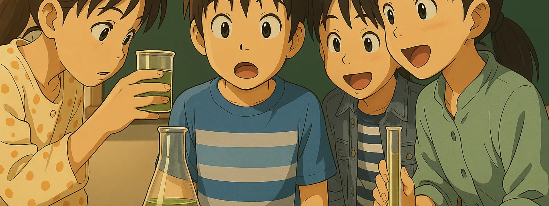 高知市・塾で理科実験する子供たち